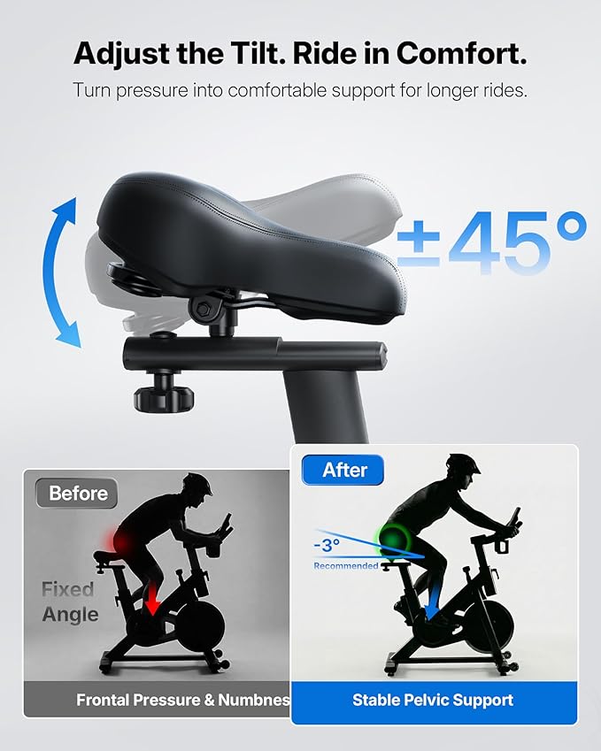 MERACH S36 Exercise Bike, Magnetic Resistance, 330lbs Capacity | Stationary Bike for Home, Quiet Drive, Fitness App with Courses, Adjustable Seat, Indoor Cycling Bike
