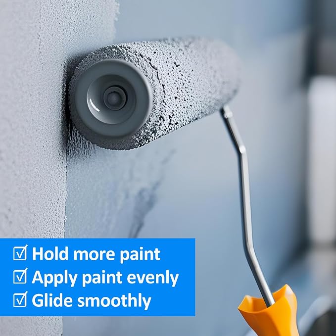9 Inch Microfiber Paint Roller Covers, 1/2" Nap, 5-Pack | Paint Rollers for Wall & Ceiling No Drip Rollers for Painting Home, Smooth and Textured Surfaces