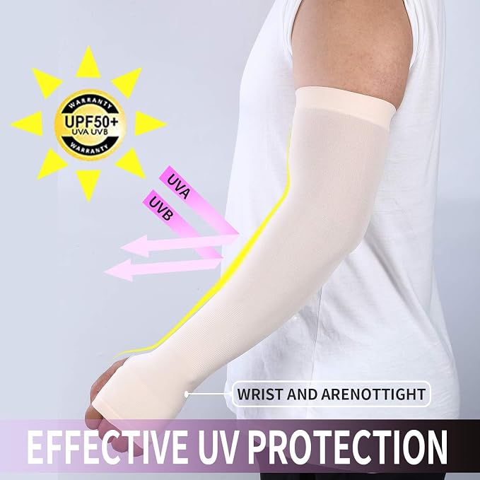 KUHNMARVIN 2 Pairs Arm Sleeves Compression UV Protection Cooling Sun Sleeves Tattoo Cover Up Basketball Arm Sleeves Football