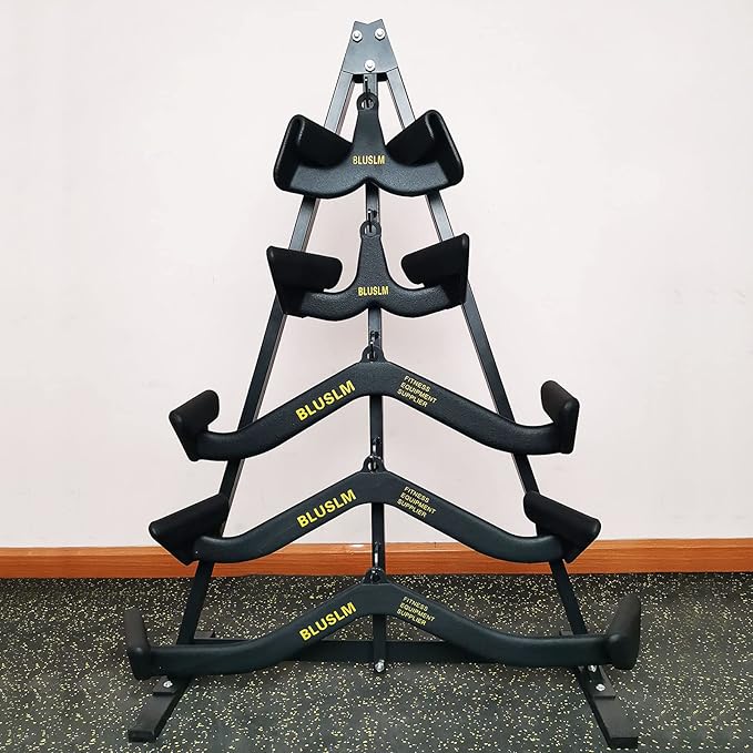 BLUSLM Lat Pull Down Bar Gym Accessory Rack, Lat Pulldown Attachments Cable Attachment Storage Rack for Mag Grip - Home Gym Fitness Heavy Duty A-Frame Stand