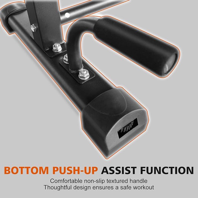 Adjustable Height Dip Bar Station, Heavy Duty Dip Station for Home Gym,Multi-function Dip Station Pull Up Bar Full Body Strength Training Workout Fitness Equipment for Tricep Dips