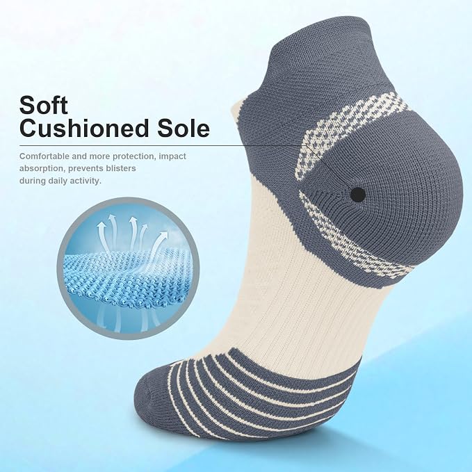 Iseasoo Copper Ankle Compression Socks - Low Cut Arch Support Socks for Men & Women, Running, Nurses, Plantar Fasciitis Socks