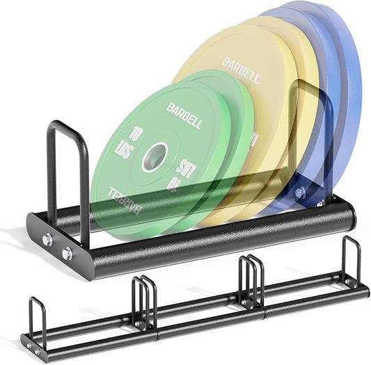 1 Unit Horizontal Weight Plate Rack, Max 660LBS Bumper Plate Storage for Home Gym, Modular Expandable Weight Storage Racks for 1" or 2" Plates, Heavy Duty Organizer for Garage & Commercial Gym