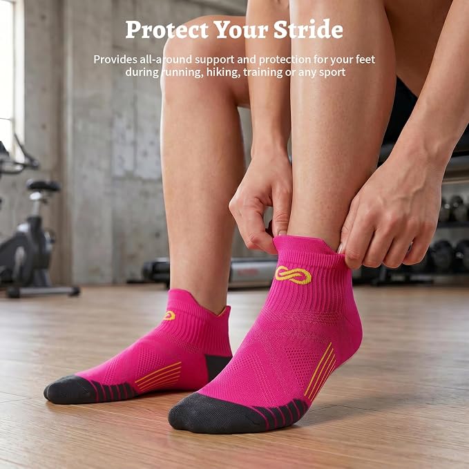 Compression Socks for Men Women Ankle Running Socks for Plantar Fasciitis | Low Cut Athletic Ankle Socks with Ankle & Arch Support for Running, Cycling, Golf, Work, Plantar Fasciitis Relief