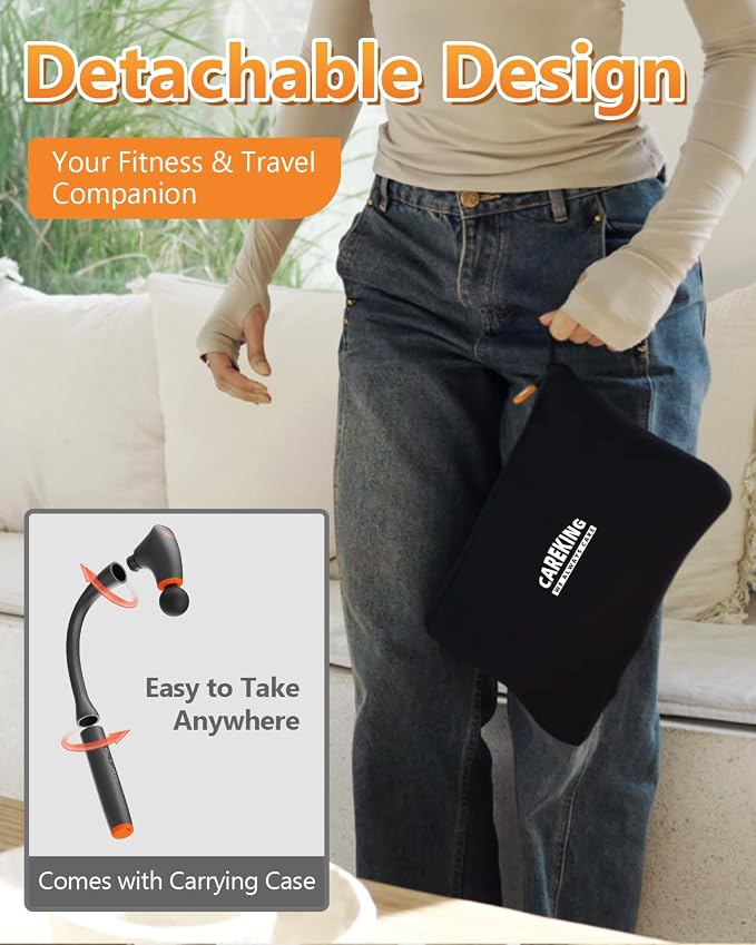 2-in-1 Detachable Massage Gun Deep Tissue with Extension Handle, Ergonomic | Back and Neck Massager For Pain Relief, Handheld Portable Massager For Shoulder Arm Leg, Gifts For Women Men,FSH-HSA-Eligible