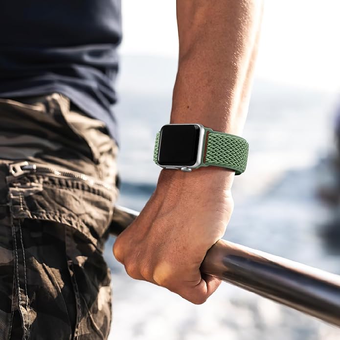 Lerobo Stretchy Nylon Solo Loop Band, Compatible with Apple Watch Series 11 10 9 8 7 6 5 4 3 SE3/2/1 Ultra3/2/1, Adjustable Strap for iwatch Band 44mm 45mm 46mm 49mm 42mm 40mm 41mm 38mm for Women Men
