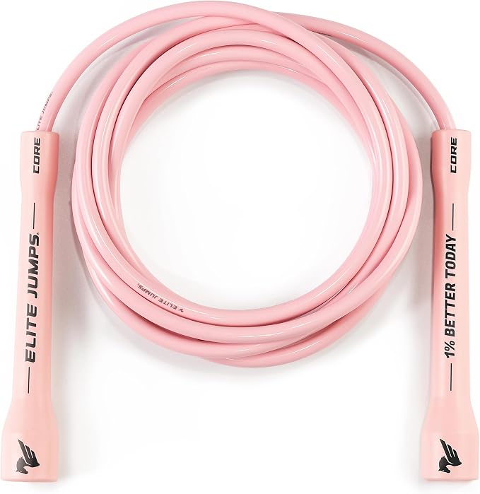 Elite Jumps 6mm PVC Jump Rope, Adjustable Skipping Rope | Non-kinking PVC cord. Unbreakable handles. Smooth rotation. For cardio and boxing.