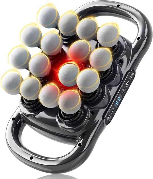 16-Head Massage Gun Deep Tissue for Pain Relief Gym Home Use | 9 Speeds & 9 Models Electric Percussion Muscle Massager Relaxation for Back, Neck, Shoulders, Legs, Feet