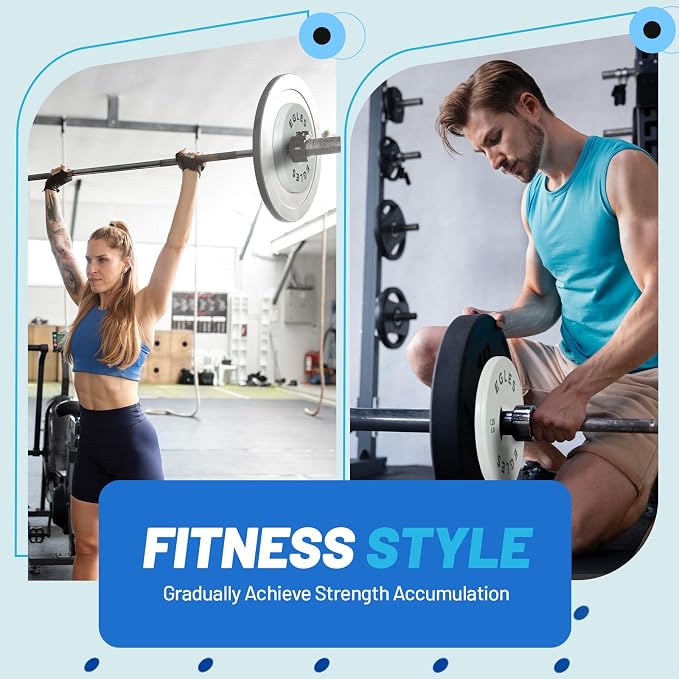 Egles Change Plates Set 1.25LB, 2.5LB, 5LB - Rubber-Coated Weight Plates in Pairs, Olympic Bumper Plates, Color-Coded, IWF Standard, Fit 2-Inch Barbells Strength Training Weight Plates Gym & Fitness