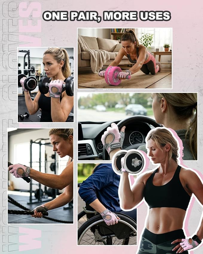 VINSGUIR Workout Gloves for Women and Men, Breathable Weight Lifting Gloves for Gym Exercise, Fitness, Training, and Cycling, with Excellent Grip and Cushion Pads