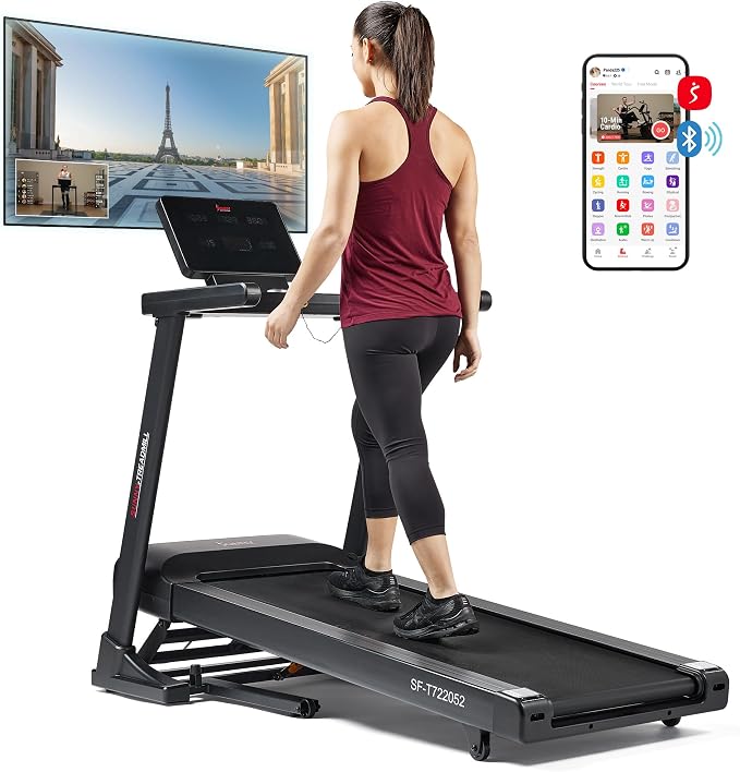 Sunny Health & Fitness 20" x 55" Auto Incline Treadmill with Folding Deck