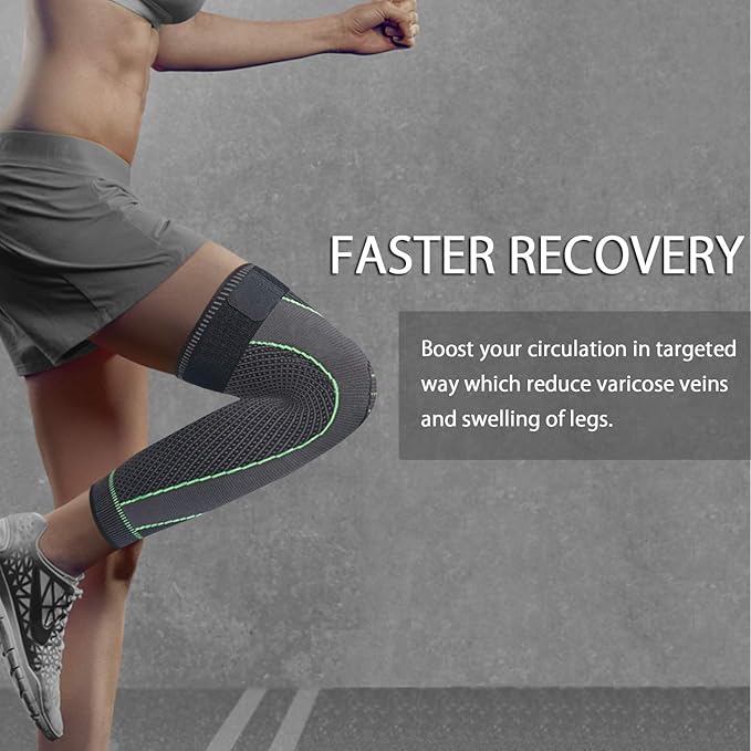 SKDK Full Leg Sleeves Long Compression Leg Sleeve Knee Sleeves Protect Leg, for Man Women Basketball, Arthritis Cycling Sport