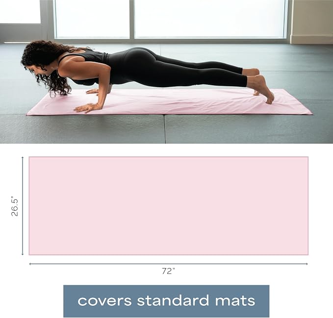 S&T INC. Aura Microfiber Yoga Mat Towel, 2 Pack, 26.5" x 72", Pink | Soft and Absorbent, Quick-Dry for Gym, Pilates, and Hot Yoga, Compact for Gym Bag, Machine Washable