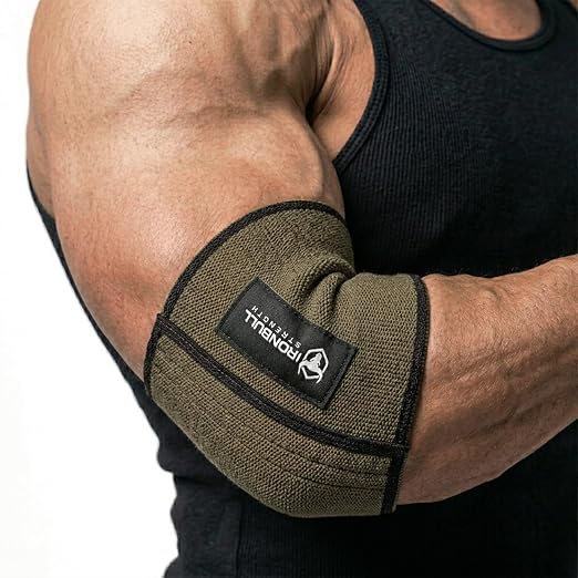 Iron Bull Strength Compression Elbow Sleeves for Lifting (Green, 13") - Maximum Compression for Bigger Bench Press PRs