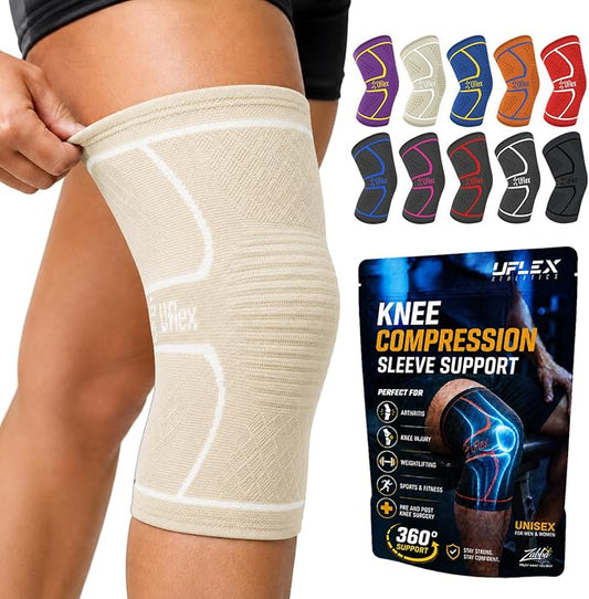 Knee Brace for Men and Women Knee Compression Sleeve Knee Support Wraps for Arthritis Joint Pain Relief, Workout, Swelling, Sports, Circulation, Running, Recovery for ACL & Meniscus Tear