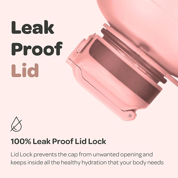 Hydracy Motivational Water Bottle with Time Marker and Straw Lid 78 oz | Leakproof,BPA Free,No Sweat Neoprene Sleeve,Carry Strap,Daily Intake Tracking for Fitness & Outdoors