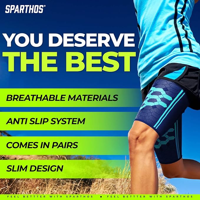 Sparthos Thigh Compression Sleeves, Quad Wrap, Hamstring Brace