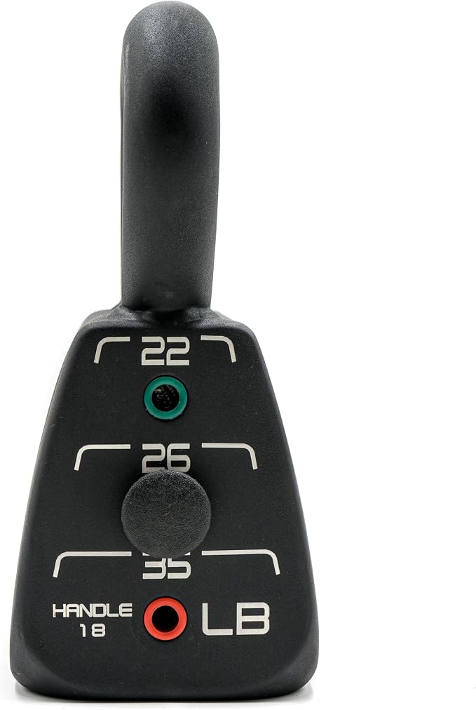 PowerBlock Pro Adjustable Light Kettlebell, 18-35 lb. Weight Set | One black kettlebell replaces multiple weights with a durable steel build