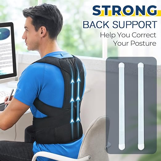 DIANMEI Back Brace Posture Corrector for Women and Men, Back Braces for Upper and Lower Back Pain Relief, Adjustable and Fully Back Support Improve Posture and Lumbar Support(M, 30"-35.5" Waist)