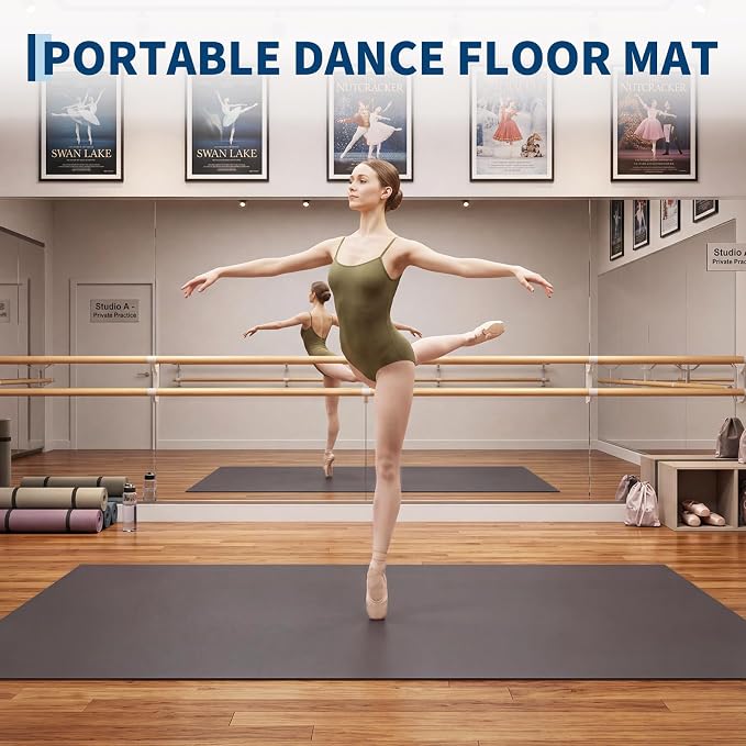 6 x 4 ft Dance Floor,Portable Dance Floor Mat,PVC Non-Slip Exercise Flooring for Ballet Jazz & Pop for Home and Gym