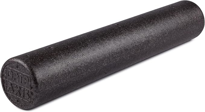 OPTP AXIS Firm Density Foam Roller – Round, Black, 36" x 6" | High density foam roller for heavy use, physical therapy, yoga, Pilates, fitness exercise & sports training, smooth surface