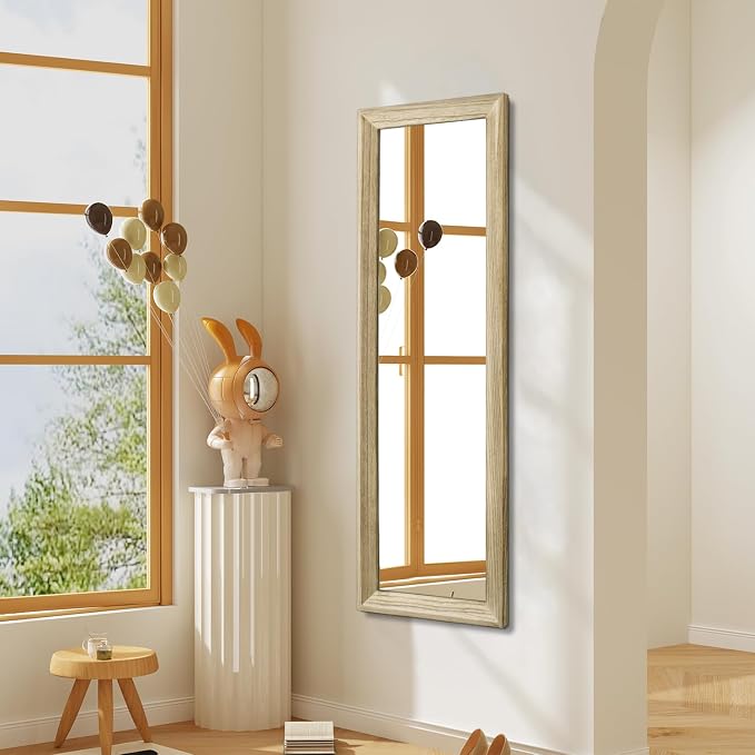 AAZZKANG Full Length Door Mirror Wooden Frame Large Mirrors for Wall 43"x14" Rectangular for Bedroom Living Room Bathroom Dressing Room Entryway