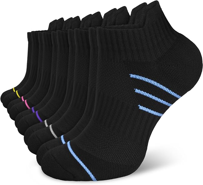 5 Pairs Copper Compression Socks for Women & Men - Ankle Plantar Fasciitis Arch Support Running Socks for Athletic