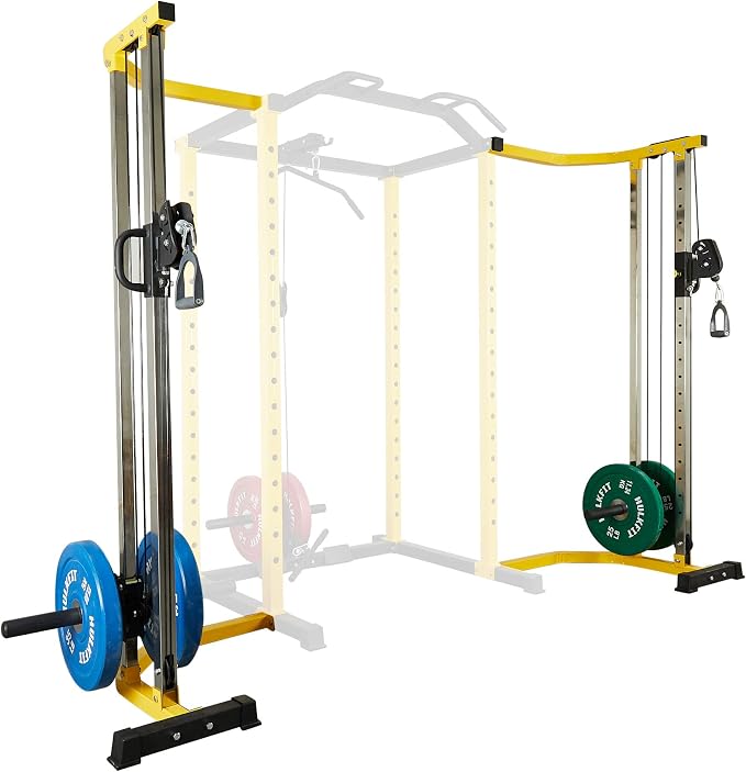 HulkFit Multi-Functional Adjustable Pro Series Power Rack Power Cage Exercise Equipment for Home Gym with Squat Rack Attachments and Accessories - Bench Press, Squats, and Deadlifts - Multicolor