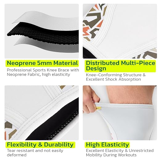 5mm Knee Brace For Women Men for Fitness, Weightlifting S (1 Pair) | Knee Support ,Knee Compression Sleeve, Non-Slip Braces for Training & Fitness, Weightlifting, Neoprene