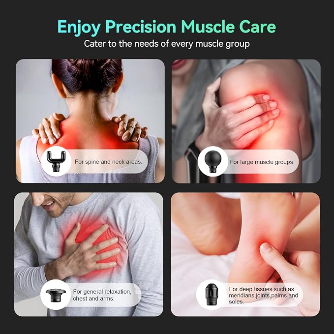 Mini Massage Gun Pocket-Sized Massage Gun Deep Tissue Quiet, Portable Percussion Muscle Travel Massager Gun,Back/Neck Massager for Pain Relief Deep Tissue (Red)