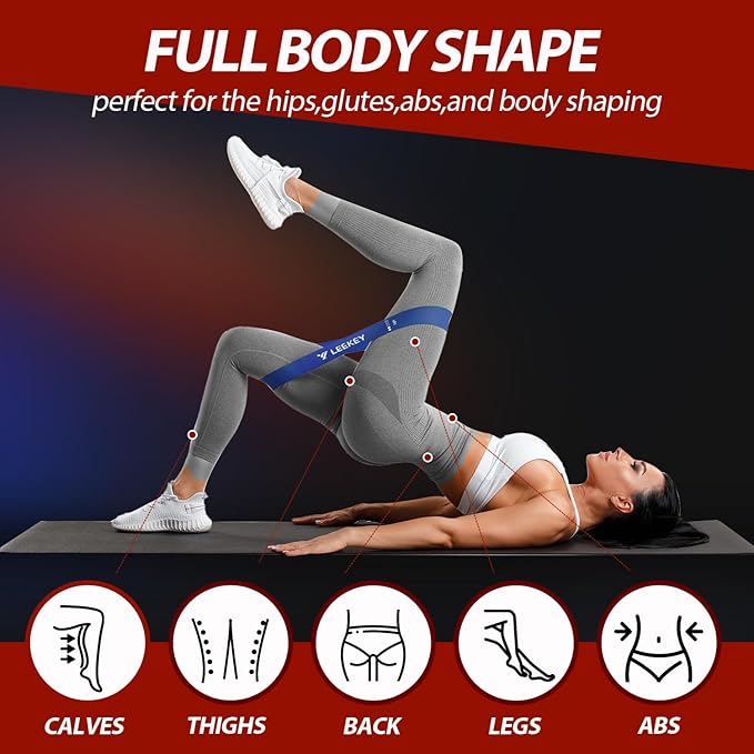 LEEKEY Pull Up Assistance Bands,Muit Levels Resistance Bands for Senior/Adults,Exercise Bands with Door Anchor, Strength Bands for Fitness Training, Physical Therapy,Home Gym Workouts