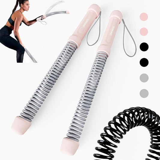Ropeless Battle Ropes for Home Gym-Portable Cordless Training Rope Fitness Equipment for Men&Women,Weighted Workout Gear for Upper Body Cardio,Low-Impact Exercise Ropes for Small Spaces (Pink)