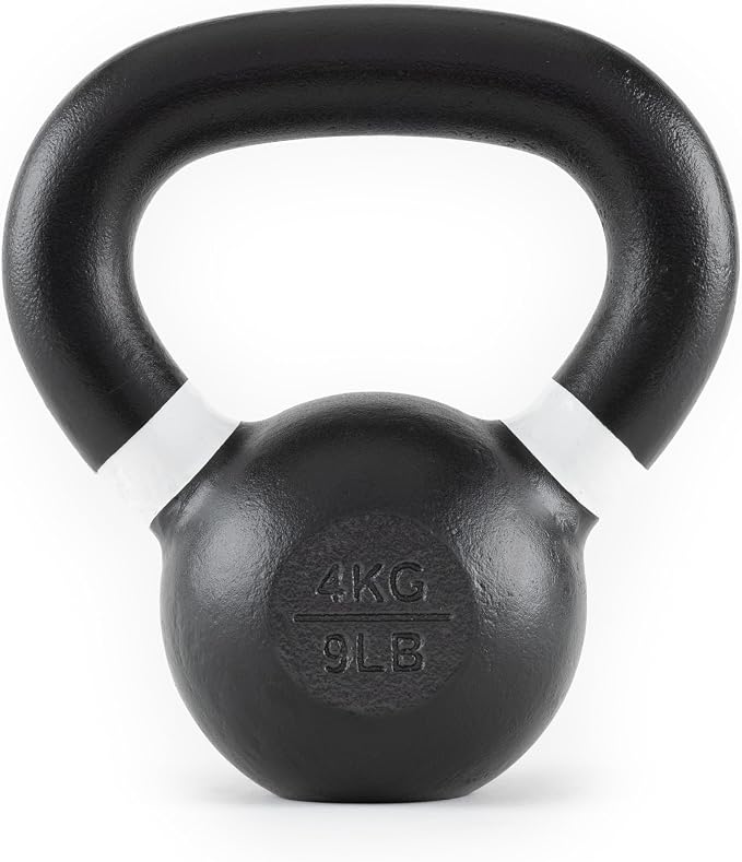 Rage Fitness Single Cast Iron Kettlebell | Powder Coated - Wide Handle Weights for Core & Glute Workouts; Swings, Squats, Deadlifts; Strength, Endurance & Flexibility for Men & Women
