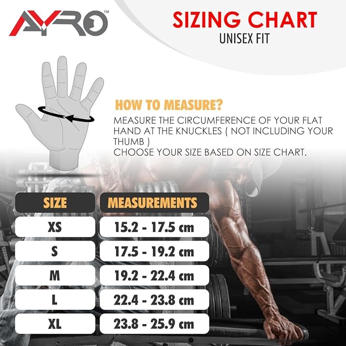 AYRO Workout Gloves for Men & Women, Gym Gloves for Men, Weight Lifting Gloves with 15" Wrist Wraps & Support, Breathable Palm Padding, Non-Slip Grip for Fitness, Cross Training & Bodybuilding