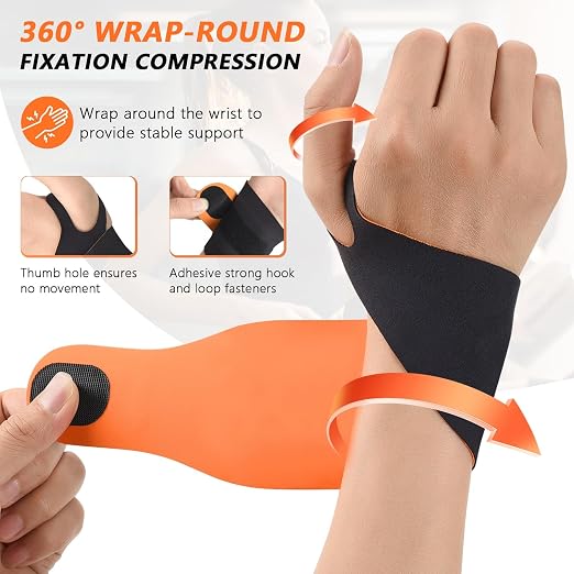 Ulnar Wrist Brace for Right & Left Hand, Ultra-Thin Elastic Wrist Wrap Compression for TFCC Tear and Repetitive Wrist Use Injury, Wrist Support for Carpal Tunnel, Tendonitis, Pain Relief (Black)