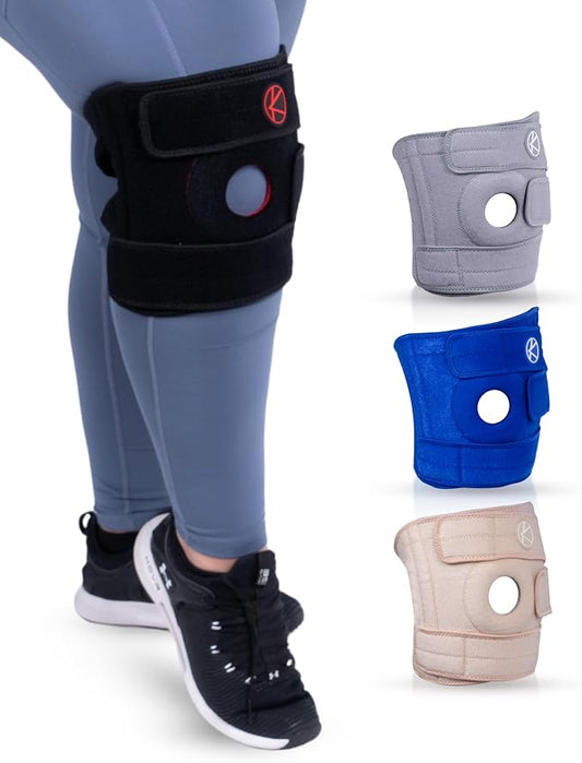 KARM Plus Size Knee Brace for Women & Men Plus Size - Adjustable Knee Support Brace for Meniscus Tear, Arthritis Pain, Compression with Side Stabilizers - Obese People (XL/XXL/3XL Black)