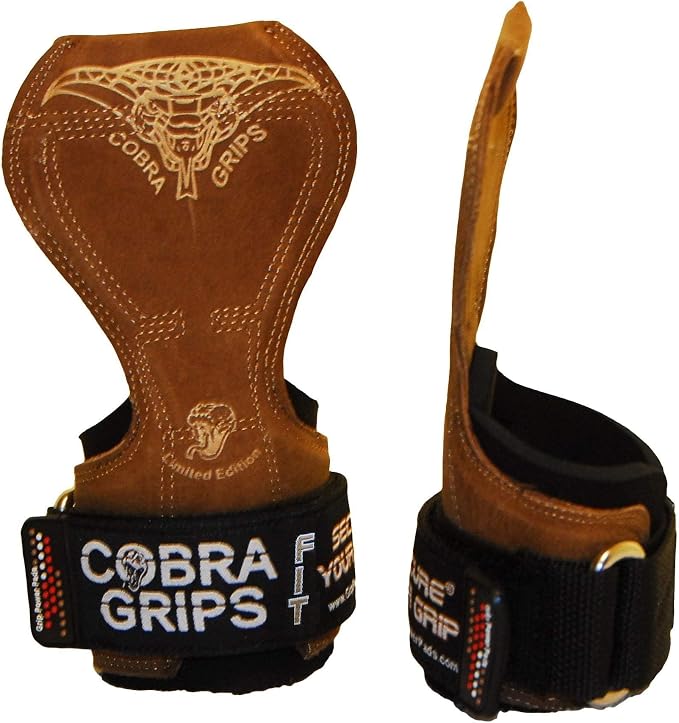 Cobra Grips Weight Lifting Gloves with Adjustable Neoprene Padded Wrist Wraps - Heavy Duty Alternative to Power Lifting Hooks for Deadlifts