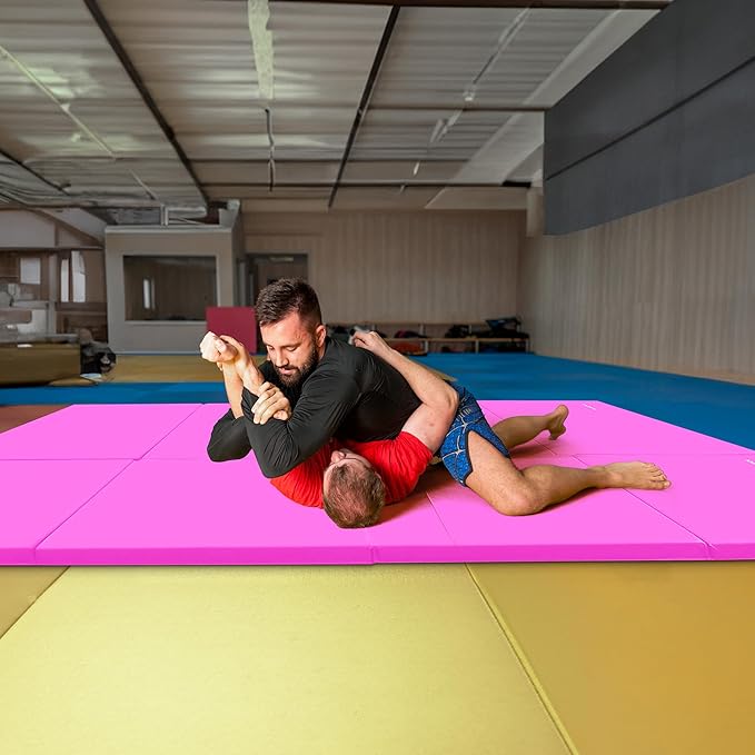 BalanceFrom 10x4 Feet 4-Panel Folding Gymnastics Mat – 2-Inch Thick Pad with Vinyl Surface and Carrying Handles for Tumbling, Yoga, Pilates, Home Workouts, and Martial Arts
