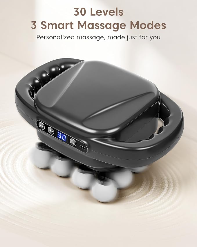 UOTT Mini Curved 16-Head Massage Gun Deep Tissue, Ergonomic Back Massager | Pain Relief, Neck, Leg & Foot Massager Tool, 30 Levels & 3 Modes, Full Body Muscle Recovery and Relaxation