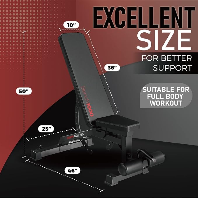 Adjustable Weight Bench, Commercial Grade 1200LB Workout Bench Press Set for Home Gym Strength Training Exercise, Incline Bench with 12+3 Adjustable Backrest&Seat Positions for Full Body Fitness