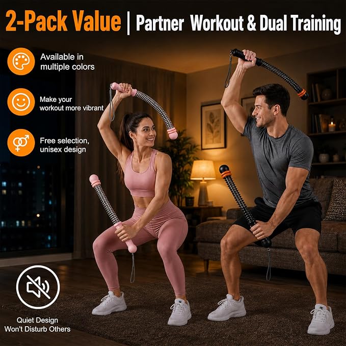Portable Cordless Battle Ropes – Home Gym Workout Equipment for Intensive Training & Core Strength, Ideal for Home, Office, Travel and Small Spaces(Black & Pink)