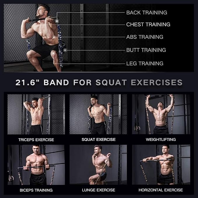 Innstar Multi-Function Resistance Bands for Working Out, Push Up Exercise Bands Resistance Bands Set for Bench Press Gym Equipment, Home Workout, Travel Portabl