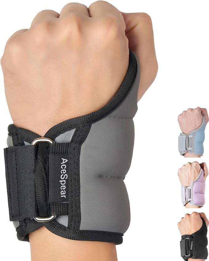 Wrist Weights with Thumb Loops Lock for Men Women 1lb*2 2lbs*2 3lbs*2 Ankle Weights Weighted Gloves for Running Strength Training Walking Exercises
