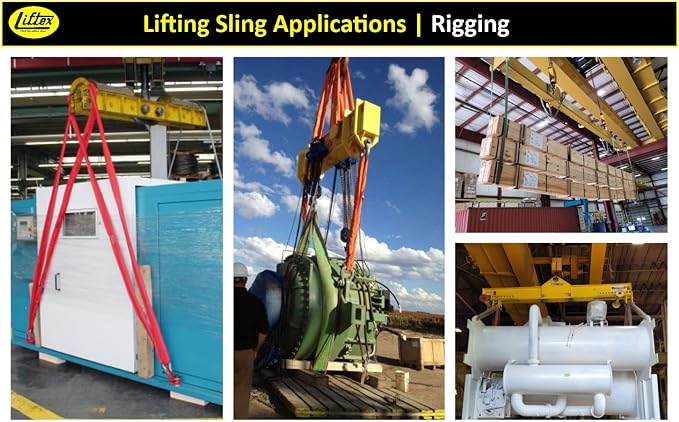 LIFTEX® - Trusted Since 1955 | Polyester Flat Eye Lifting Sling | 1-4" Widths, 3-30' Lengths, 2-Ply | Lifting Rigging Moving Hoisting Straps (2" 2-Ply Flat Eye | 6400 lbs Vertical, 3 FEET)
