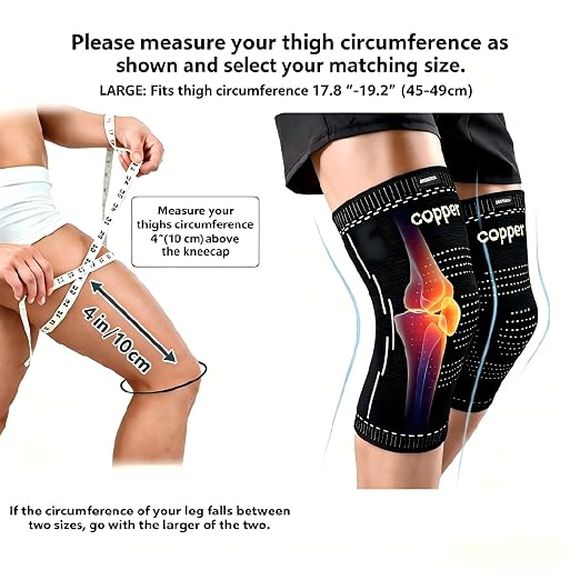 Copper Knee Braces for Men & Women – Knee Compression Sleeves for Pain Relief, Arthritis, Sports and Recovery