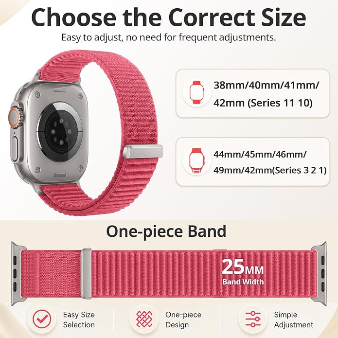 Nylon Loop Sport Band Compatible with Apple Watch Ultra 3 2 Band 49mm 46mm 45mm 44mm 42mm 41mm 40mm 38mm Women Men, Stretchy Strap Elastic Fabric Wristband for iWatch Series 11 10 SE 9 8 7 6 5 4 3 2 1