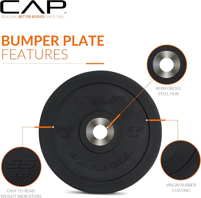 CAP Barbell Rubber Olympic Bumper Plate | Multiple Options/Colors