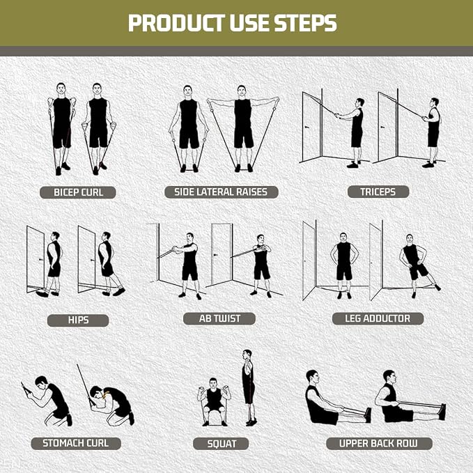VEICK 10-150LBS Resistance Bands with Handles, Ankle Straps, Door Anchor | Accredited Lab Certified, 100% Natural Latex, Versatile for Yoga, Pilates, Strength, Home Gym