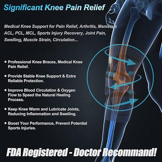 NEENCA Professional Knee Brace, Medical Knee Support for Women & Men Relief | Patented Patella Gel Pad & Side Stabilizers, Compression Sleeve for Knee Pain, Swelling, ACL, PCL, Arthritis, Sports, Workout