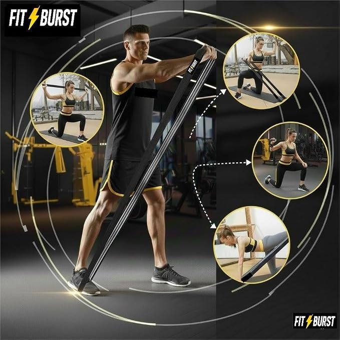 76-Inch Fabric Resistance Band for Full Body Workouts, Wide Non-Slip 120 LB | 76" Premium performance band, Home gym, Solid exercise band for big & tall size, Versatile resistance band, Machine washable